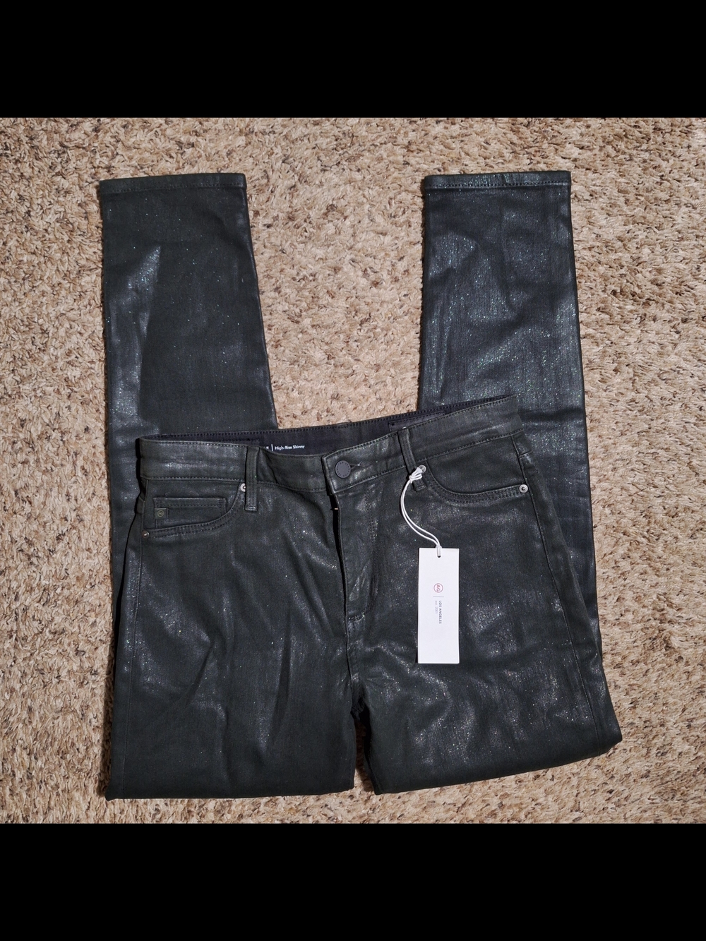 AG Adriano Goldschmied Farrah High Rise Skinny Ankle Jeans Shimmer NWT 27